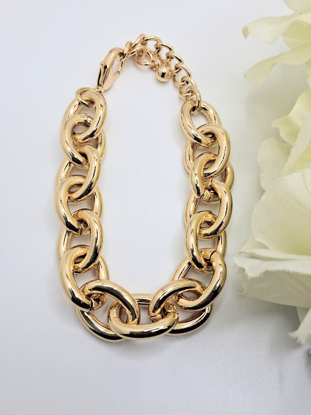 Elegant Goldtone Link Chain Bracelet